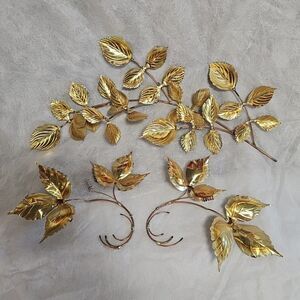 Homco/home interiors vintage metal leave wall hanging, Aspen leaves decoration
